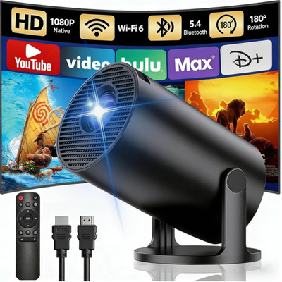 Mini Beamer 4K Full HD 1080P Android 14 WiFi 6 Bluetooth 5