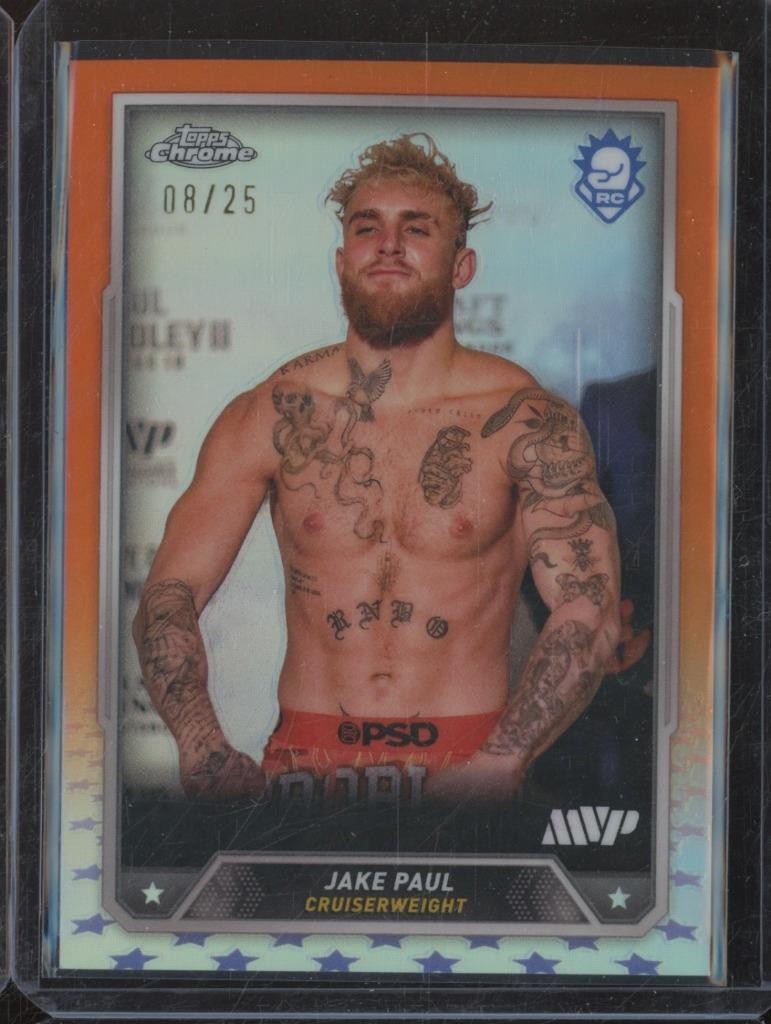 2024 Topps Chrome Boxing JAKE PAUL #1 RC Rookie Orange Refractor /25 JF1