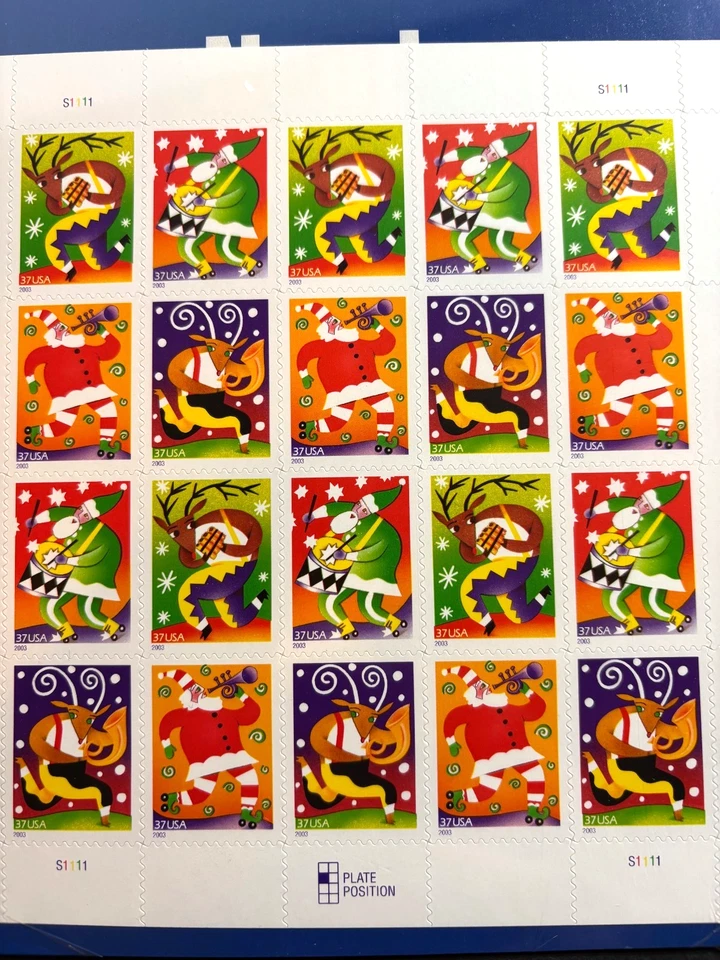 SCOTT#3821-24  HOLIDAY MUSIC MAKERS U.S. PANE OF 20  2003 37ct  MNH - Image 2 of 2