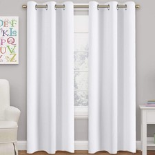 White Curtains 84 Inches Long for Living Room Themal Insulated Window Treatme...