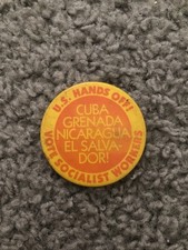 VTG U.S. Hands Off! Vote Socialist Workers Party Presidential Campaign Pin back
