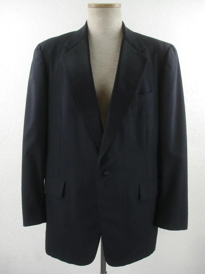 Men's 42S 42R Beckwith Black 2-Pc Tuxedo Suit Formal Pants 34 X 31 1-Button USA - Image 2 of 4