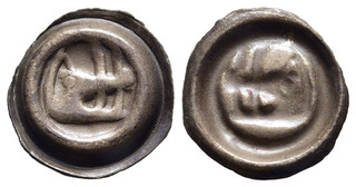 FITZ SCHLESIEN SILESIA SLASK BRAKTEAT HELLER EBER SILBER 12mm 0 22g ±QQQ1619