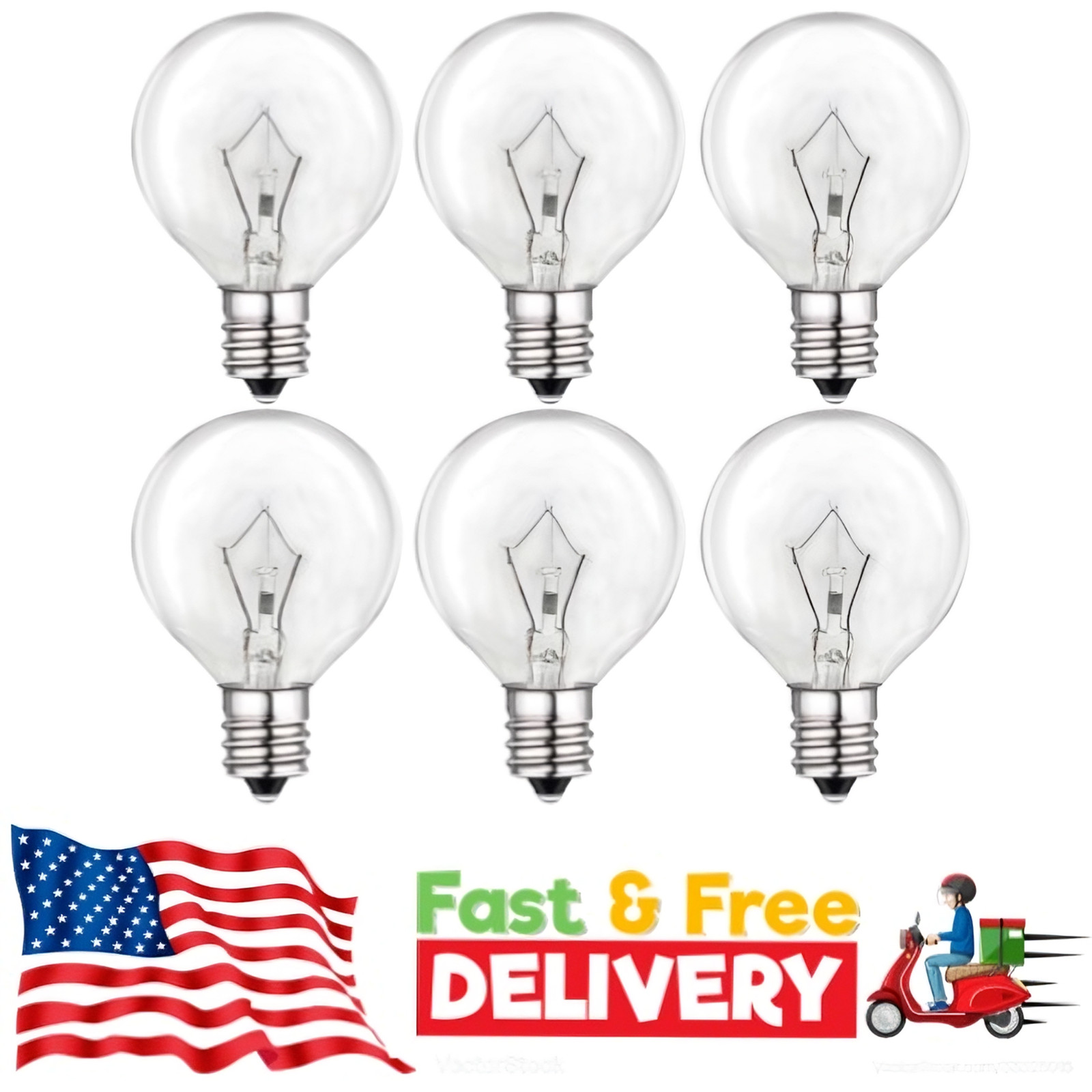 6 Pack, G50 25 Watt Light Bulbs For Full Size Scentsy Warmers..