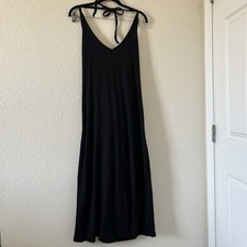 GAP Halter Neck Stretchy Ribbed Summer Dress Women’s XL Black Dark Fairy Boho