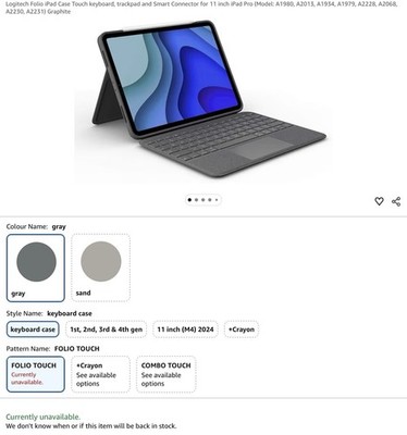 Logitech Folio Touch iPad Pro 11  Tastatur Keyboard - Graphite,  QWERTZ