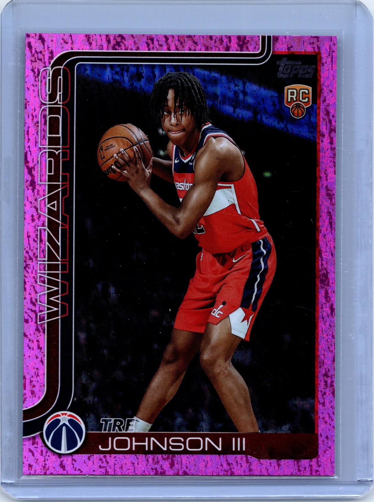2025-26 Topps #206 Tre Johnson III Pink Holo Foil