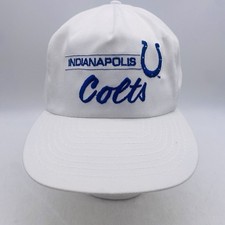 NWT Vintage Indianapolis Colts Hat Cap Snap Back White NFL Football Script 90s