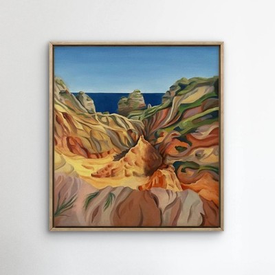Original Ölgemälde auf Leinwand Rückseite signiert abstrakte Landschaft (VERKAUFSPREIS)