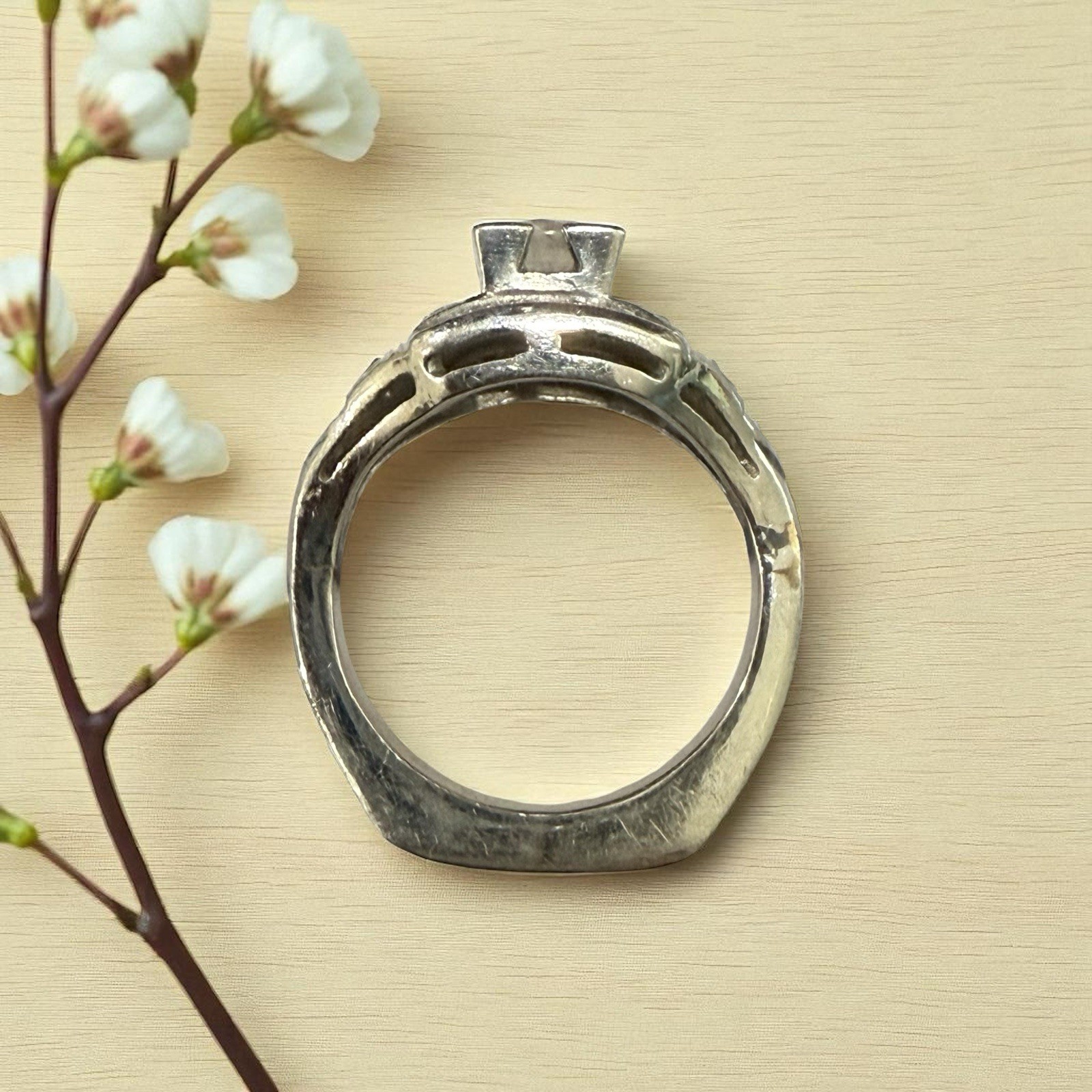 Solid Platinum Diamond Engagement Ring - image 2