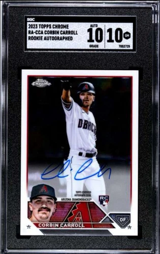 2023 TOPPS CHROME CORBIN CARROLL ROOKIE # RA-CCA SGC 10 ON CARD AUTO ROY MVP?