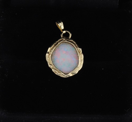 Anhänger nur 14k Gelbgold natürlicher Opal Anhänger 1" x 1/2" - Bild 3 von 7