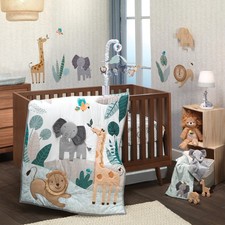 Lambs  Ivy Jungle Friends 5-Piece Safari Animals Nursery Baby Crib Bedding Set