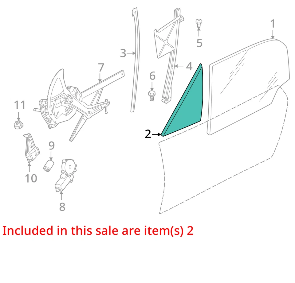 1996-2002 BMW Z3 Left Front Vent Window Glass Black 51328410161 OEM Used Foto 3 de 4