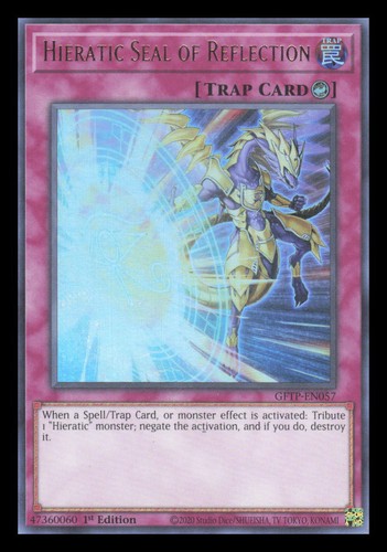 Yu-Gi-Oh! Karte Hieratic Seal Of Reflection – Super Rare, 1st Edition, Galactic Overlord