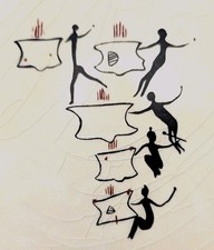 Picasso Style Ceramic Tile by Pilkington 6x6 in. Rock Painting Design on Tile.