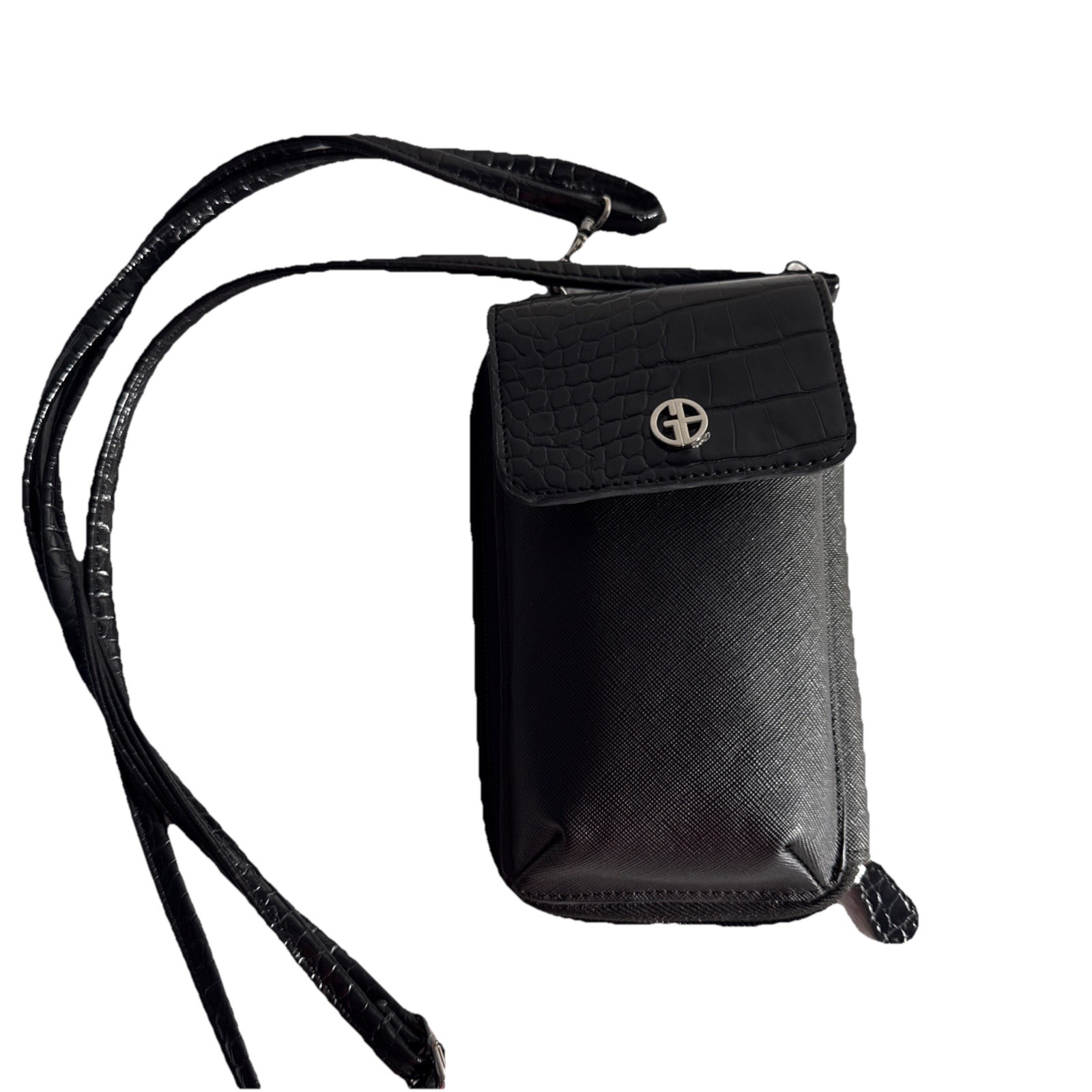  Black Giani Bernini Women Wallet/Crossbody Synthetic Leather Purse CardHolder