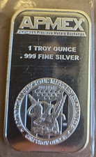 1 oz Silver Bar APMEX .999 Fine Silver 1 Business Day Handling 80.00 per troy oz