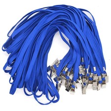   50 Pcs Lanyard Bulldog Clip 32-inch Flat Braid Neck Lanyard for Id Cards/ba...