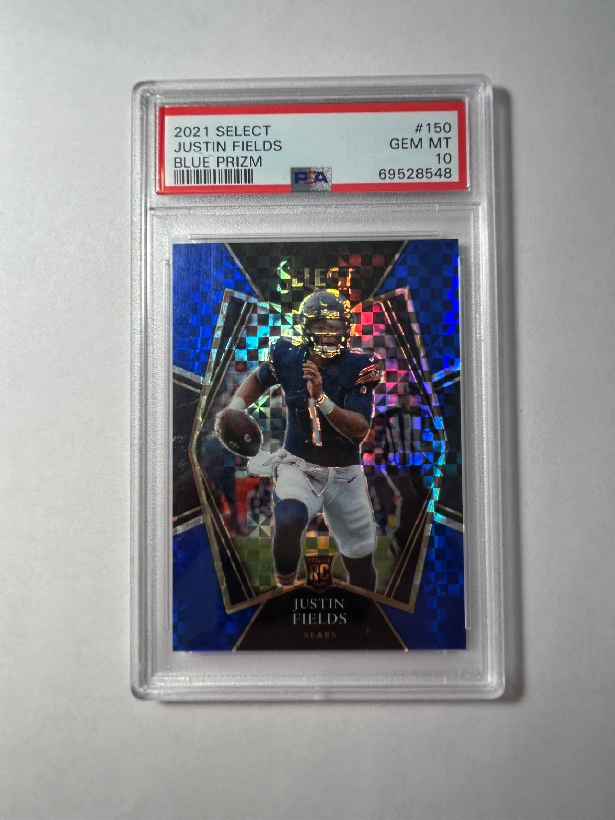 2021 Panini Select Justin Fields Blue Prizm /149 PSA 10 Rookie 150 RC Chiefs