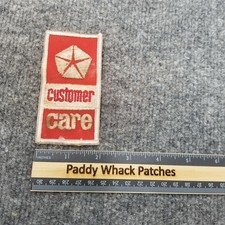 Vintage Chrysler Customer Care Patch Stained