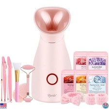 Facial Steamer Spa Kit, 12 Skin Care Tools, 5 Jelly Mask Powders, Nano Ionic
