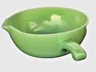 Fire King Single Spout Jadeite Skillet Handled Bowl Oven Dish  6.25"
