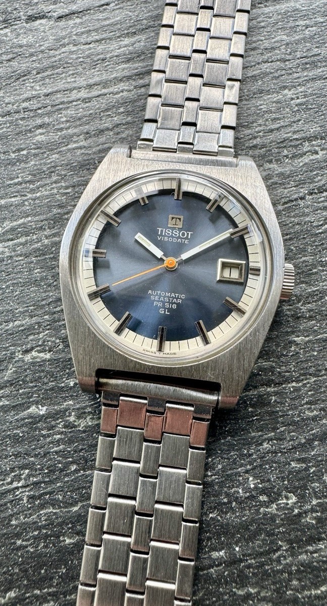 VINTAGE TISSOT VISODATE AUTOMATIC SEASTAR PR-516 GL MEN WRISTWATCH
