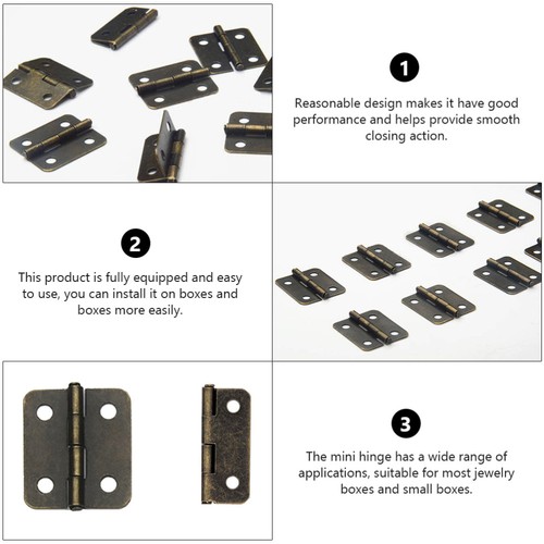 250 Pcs Mini Hinge Accessories Hinges for Crafts Removable Spring Case - Foto 9 di 12