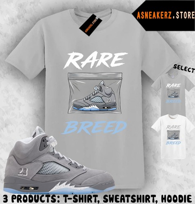 #ad Shirt To Match AJ 5 Wolf Grey 2026 Sneaker Matching Tee Rare Breed T Shirt $32.89