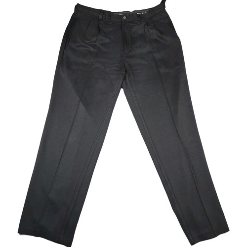 Tommy Bahama Relax 100 % Seide Herren Größe 40 x 34 plissierte schwarze Hose