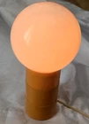 Vintage Milk Glass Orb Orange Mid Century Modern Orange Table Lamp--Read