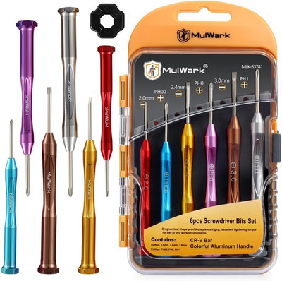 Small Screwdriver Set, 6Pcs Magnetic Mini Screwdriver Set, Micro Precision Flath