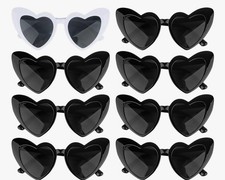 Heart Sunglasses 8pcs Bachelorette Party Bridal Party Glasses Favors Black White