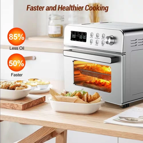 13-Function-In-1 23.3 Qt. Stainless Steel Countertop Air Fryer with Rotisserie, - Picture 5 of 12