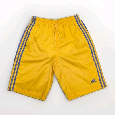 ADIDAS WVN S3 Glanz Nylon Shorts 164 Kinder gelb Vintage Sport Freizeit Fitness - Bild 1 von 4