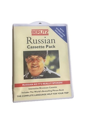 Vintage Berlitz Russian Cassette Pack w/ Phrase Book & Dictionary For Travellers