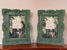 Laura Ashley Ornate Green Picture Frames 4x6 Home Decor Set Of 2