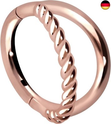 PIERCINGLINE Segmentring Clicker Chirurgenstahl | 2 RINGE + GEDREHT | Piercing