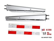 Chrome Straight Spring Loaded Mud Flap Hanger 2.5" Bolt Spacing,30" 2-1/2"