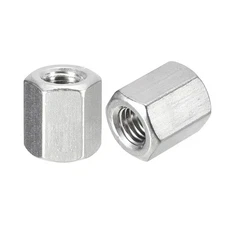 M10 x 1.5-Pitch 20mm Length Coupling Nuts, 2pcs 304 Stainless Steel Nuts