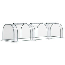 Mini Greenhouse Polytunnel Green House with Zipped Doors Steel Frame for Garden