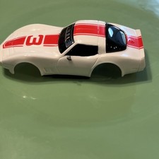 Tyco Corvette 3 Slot Car White Red Stripes BODY ONLY    Old New Stock