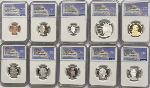 1776 2026 NGC PF70 FDOI .999 Silver Proof 10 Coin Set First Day Issue With box