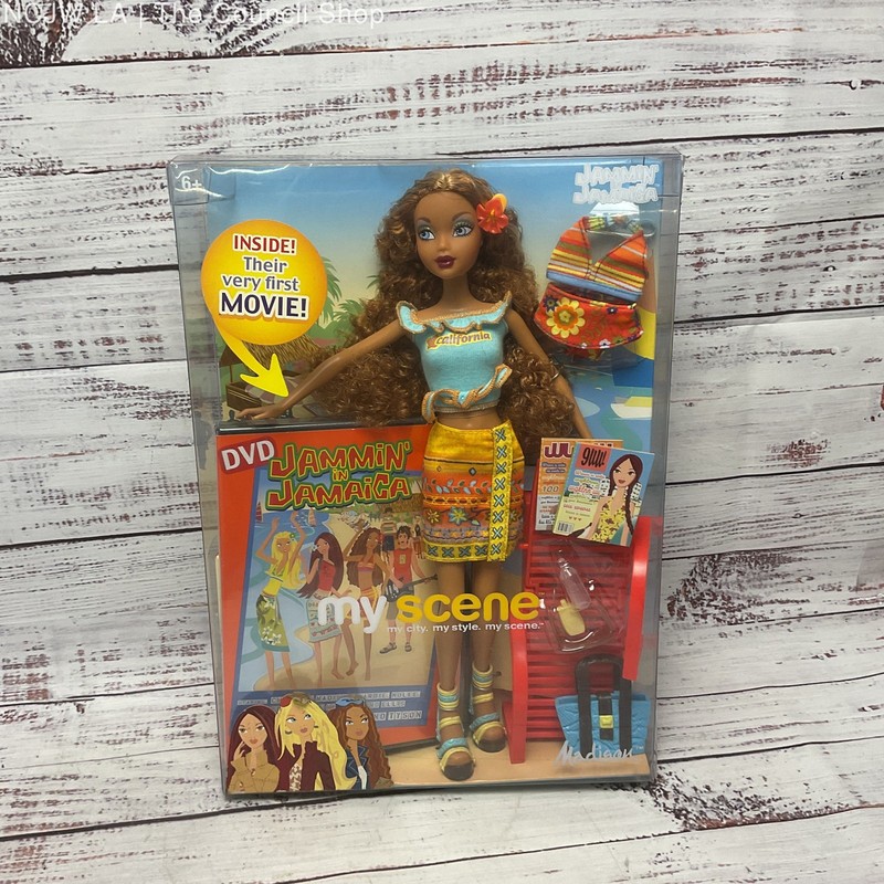 Mattel My Scene Jammin' In Jamaica Madison Doll W/ DVD 2003 New