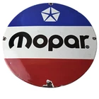 Vintage Mopar Chrysler Porcelain Sign - Automobile Plymouth Gas Pump Ad Sign
