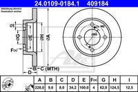 ATE 2X Bremsscheibe Hinten Ø228 Mm Voll Beschichtet FüR Suzuki Baleno FW EW