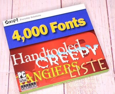 Snap! Everyday Solutions 4000 Fonts PC CD-Rom Software TOPICS Entertainment 2004