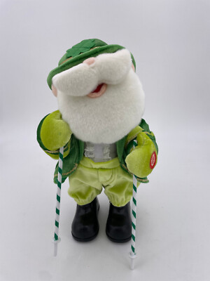 Department 56-Rockin' Rollers Animated Leprechaun Santa Skier 12'' #31752