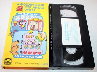 A Golden Book Step Ahead Video: Get Ready To Read / Ready For Math (VHS, 1989)